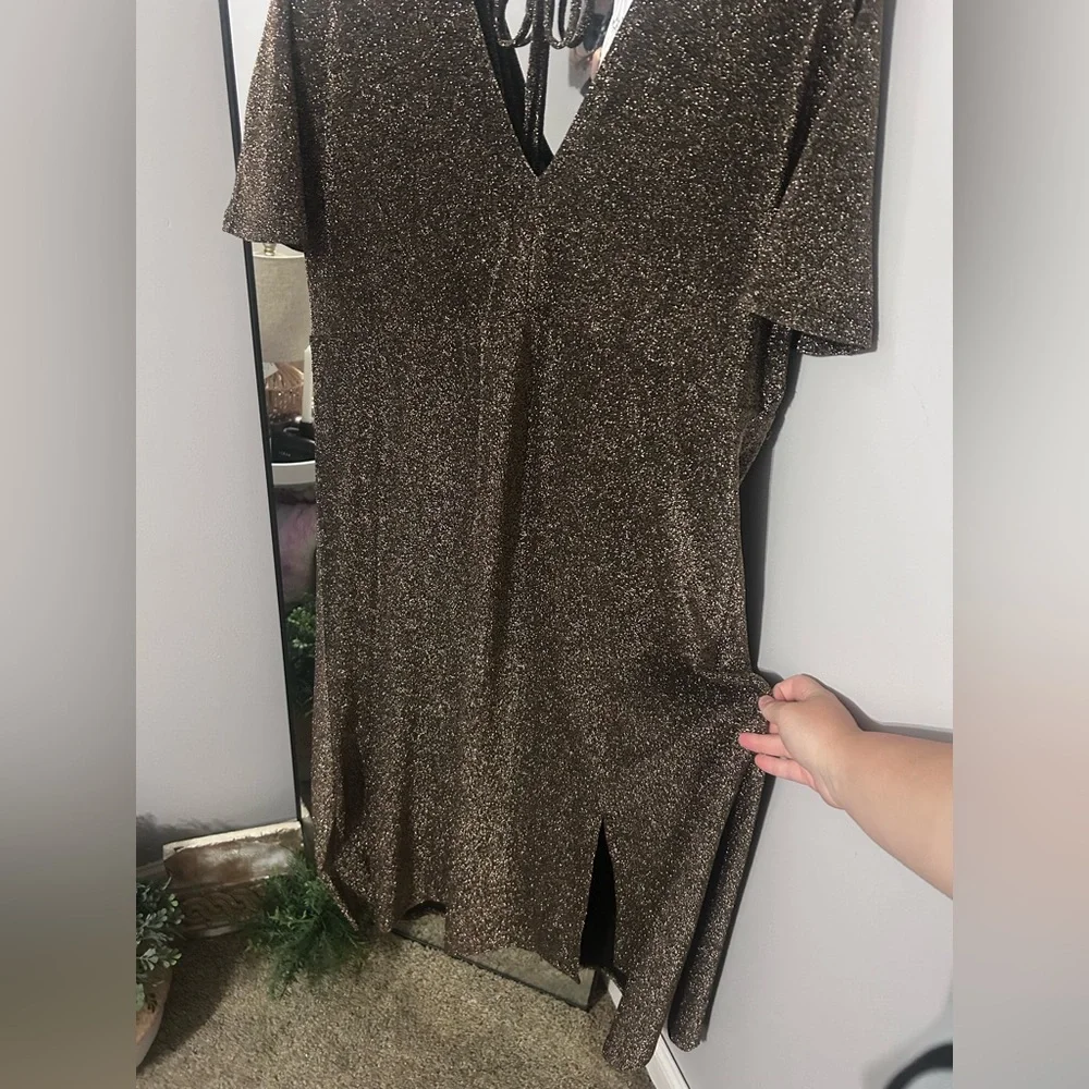 Elegant black and gold Glitter Dress - Picture 4 of 11